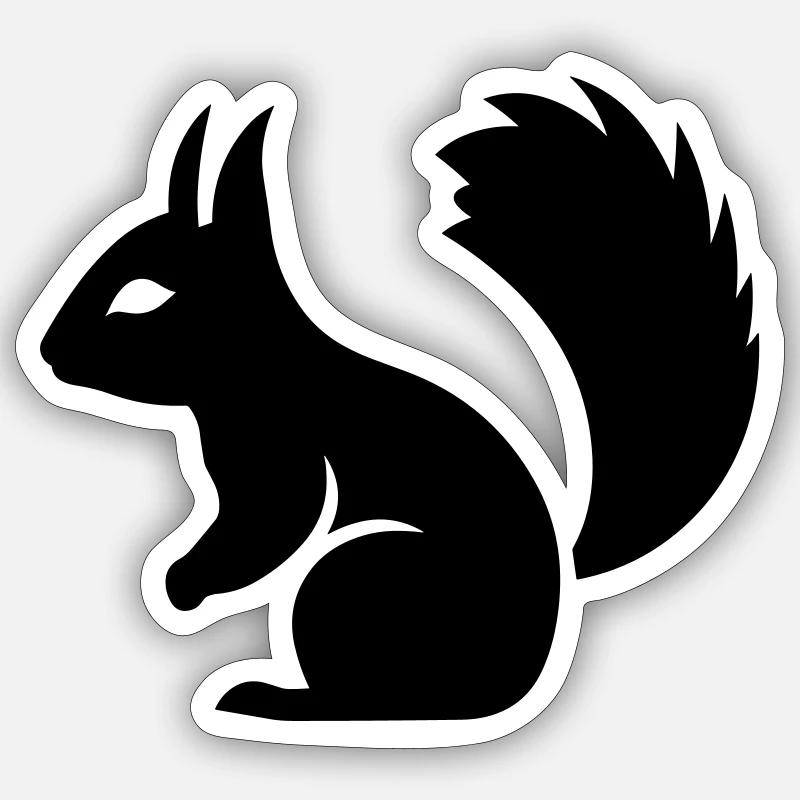 ecureil - Sticker taille S (10 x 10 cm) - blanc mat