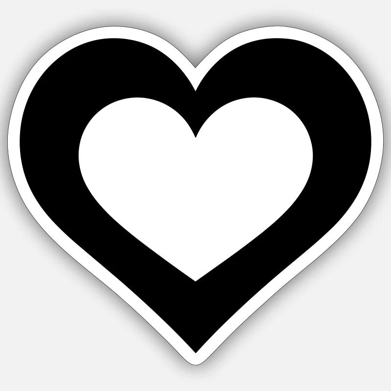 Heart - Sticker size S (10 x 10 cm) - white matte
