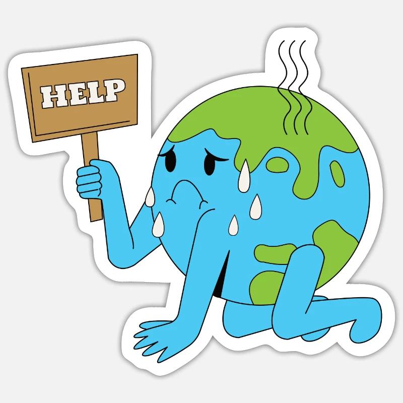 Climate Change Earth Help Sticker size S (10 x 10 cm)