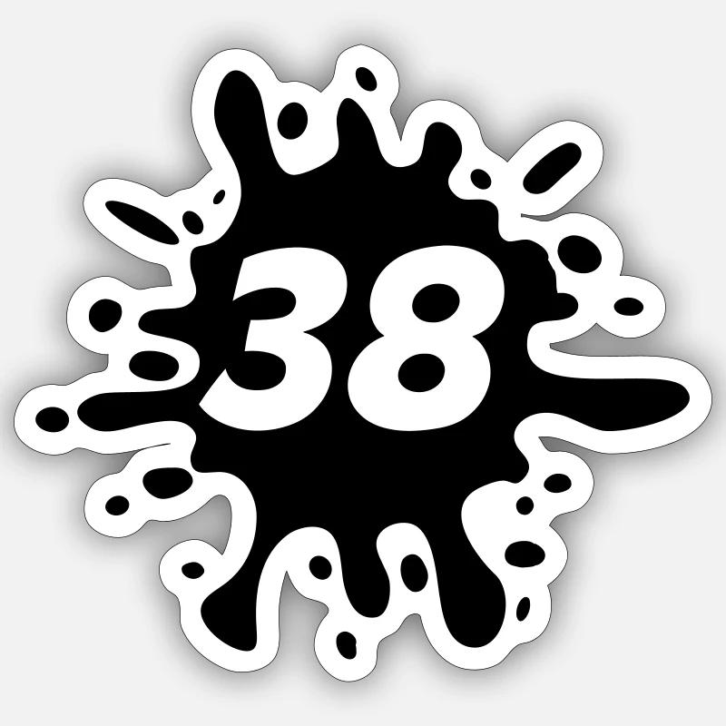 38 - Sticker size S (10 x 10 cm) - white matte