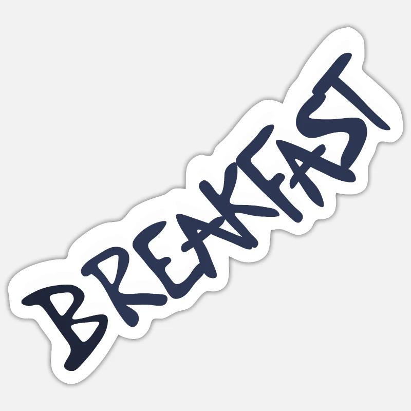 Breakfast Logo Wort mit 3D Effekt Sticker Größe S (10 x 10 cm)