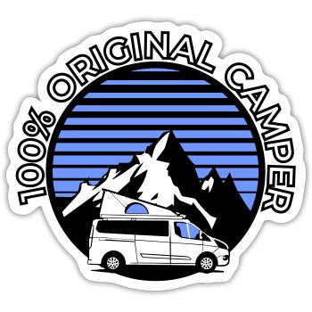 100% Original Camper Nugget - Sticker taille S (10 x 10 cm) - blanc mat - Devant