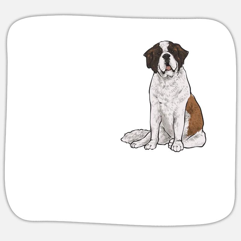 Saint-Bernard Chien Saint-Bernard - Sticker taille S (10 x 10 cm) - blanc mat