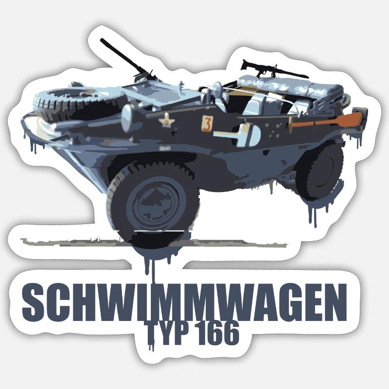 Schwimmwagen Typ 166 - Couleurs Sticker taille S (10 x 10 cm)