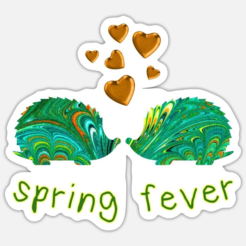Hedgehog E 71 Spring Love Sticker size S (10 x 10 cm)