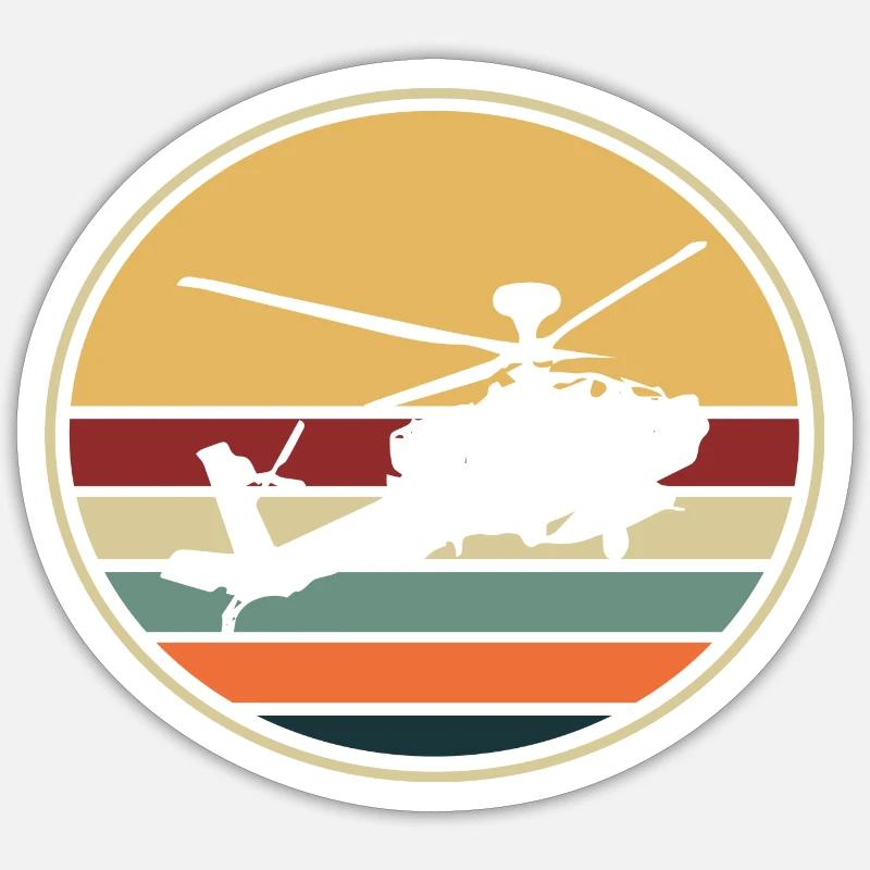 Hélicoptère Hélicoptère Rétropilote - Sticker taille S (10 x 10 cm) - blanc mat
