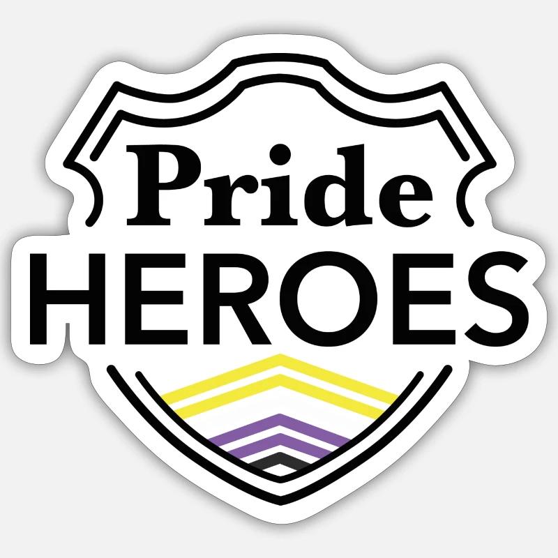 PrideHeroes Nonbinary Flag Sticker Größe S (10 x 10 cm)