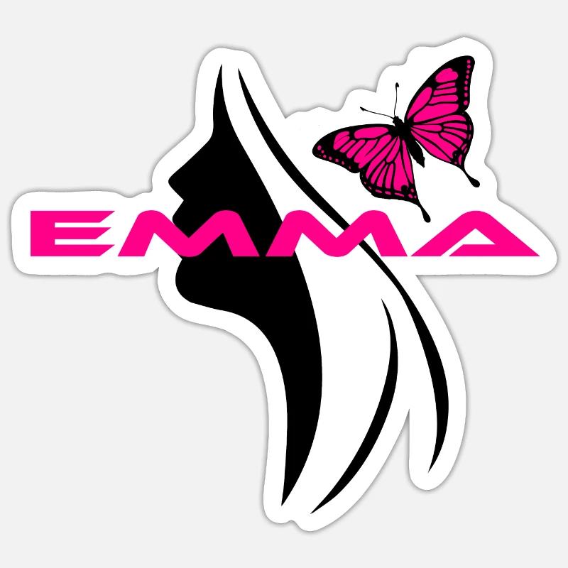 Emma - Sticker formato S (10 x 10 cm) - bianco opaco