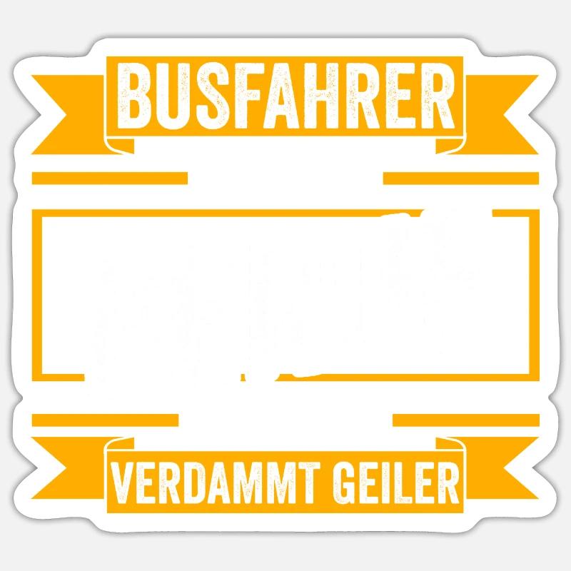 Bus Busfahrer - Sticker Größe S (10 x 10 cm) - Mattweiß