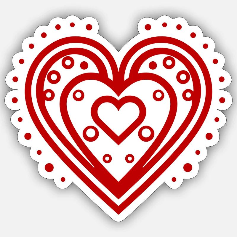 Herz Design Love - Sticker Größe S (10 x 10 cm) - Mattweiß