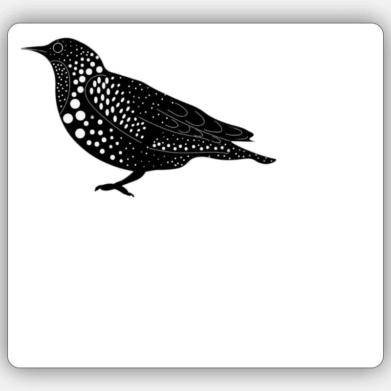 oiseaux - Sticker taille S (10 x 10 cm) - blanc mat