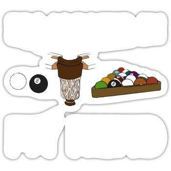 Billiard Pool Geschenk Witzig - Sticker Größe S (10 x 10 cm) - Mattweiß - Vorne