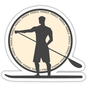 Paddle Board Silhouette - Sticker size S (10 x 10 cm) - white matte - Front