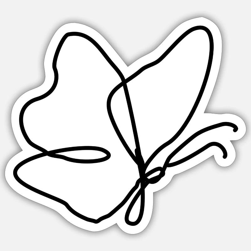 Butterfly Gift Insects Drawing Sketch Sticker size S (10 x 10 cm)