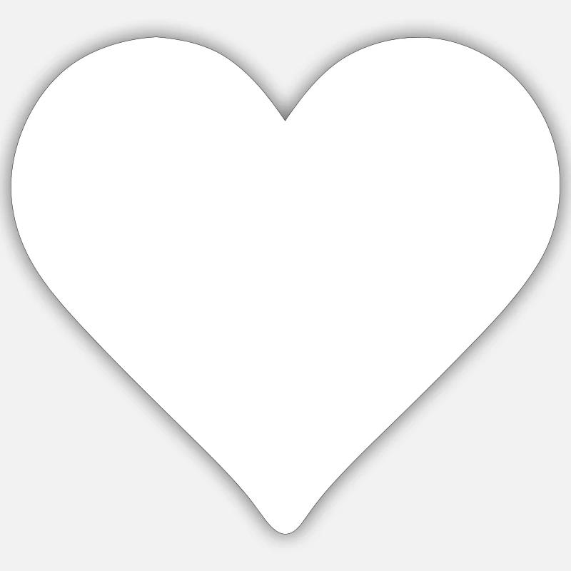 Herz Symbol Design - Sticker Größe S (10 x 10 cm) - Mattweiß