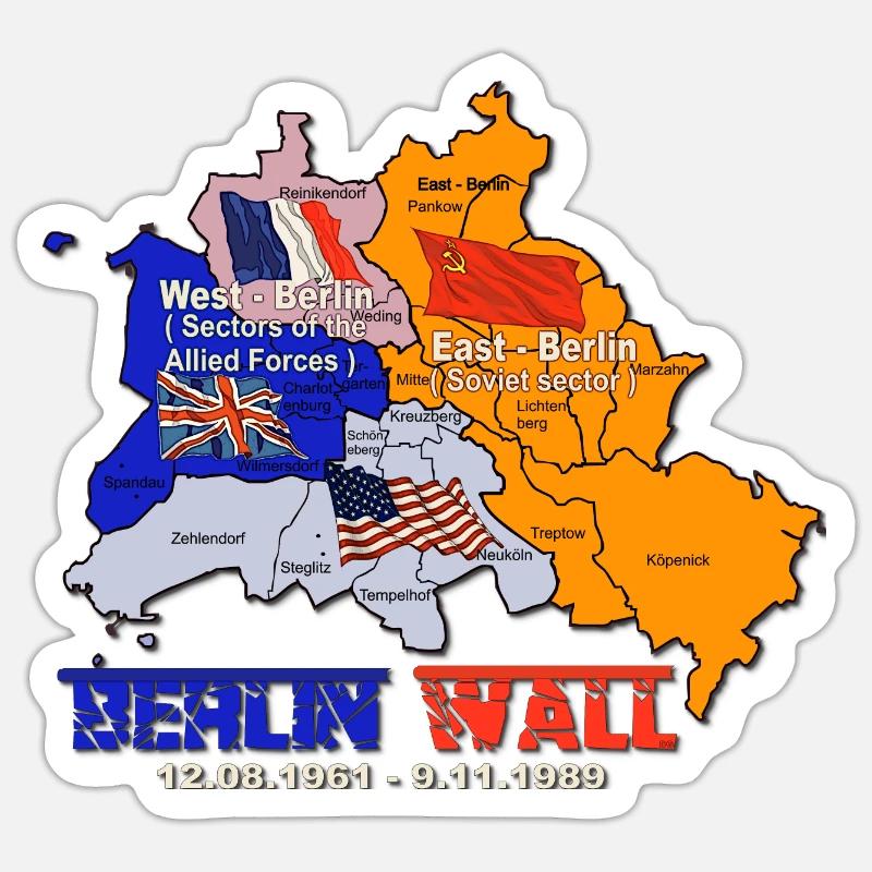 Berliner Mauer - Sticker Größe S (10 x 10 cm) - Mattweiß