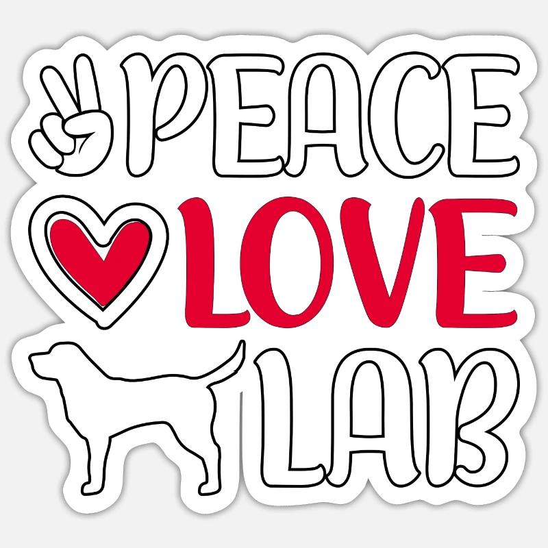 Peace Love Lab - Sticker taille S (10 x 10 cm) - blanc mat