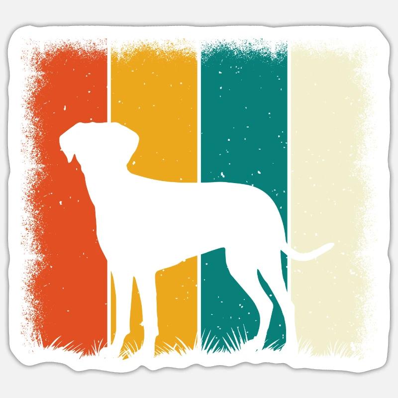 Labrador Retro - Sticker size S (10 x 10 cm) - white matte