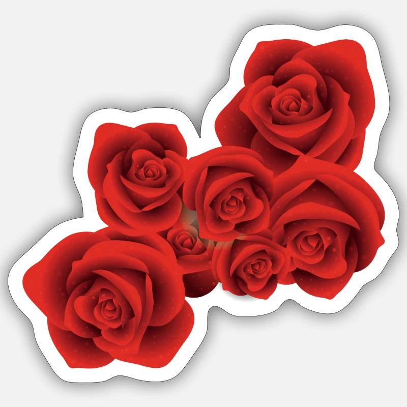 Rote Rose Sticker Größe S (10 x 10 cm)