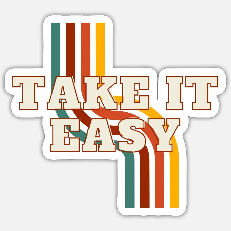Retro- Take it easy - Sticker size S (10 x 10 cm) - white matte