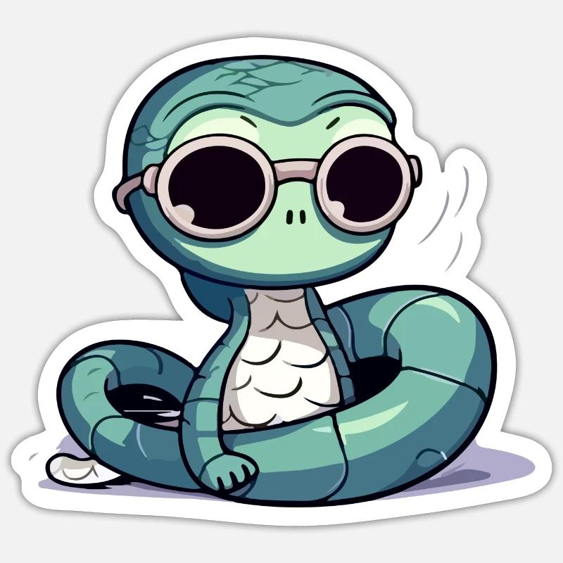 Oko le serpent - Sticker taille S (10 x 10 cm) - blanc mat