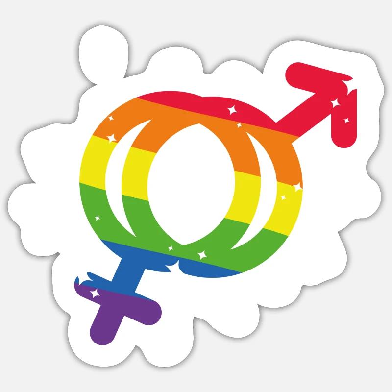 Bisexuel - Sticker taille S (10 x 10 cm) - blanc mat