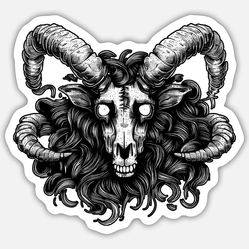 Goatee - Evil Zombie Goat-Sheep - Sticker Größe S (10 x 10 cm) - Mattweiß