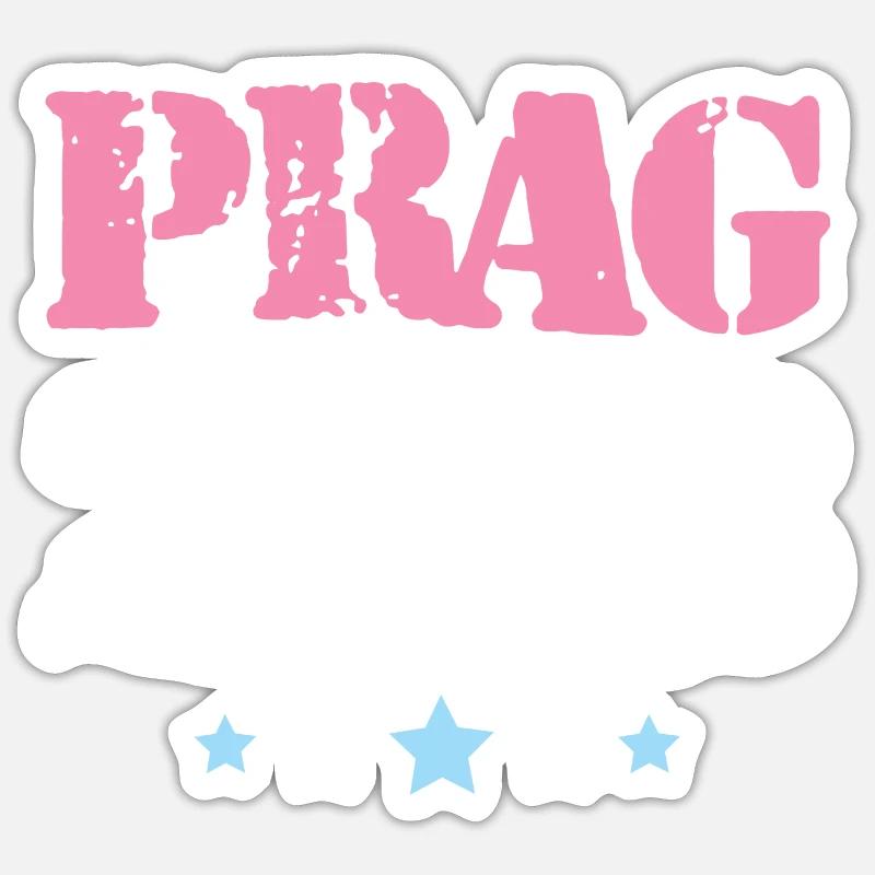 Prague 2023 - Sticker taille S (10 x 10 cm) - blanc mat