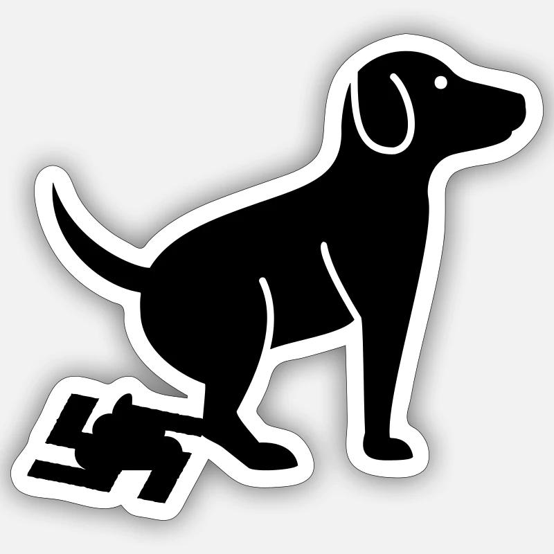 Chien caca 1 Sticker taille S (10 x 10 cm)