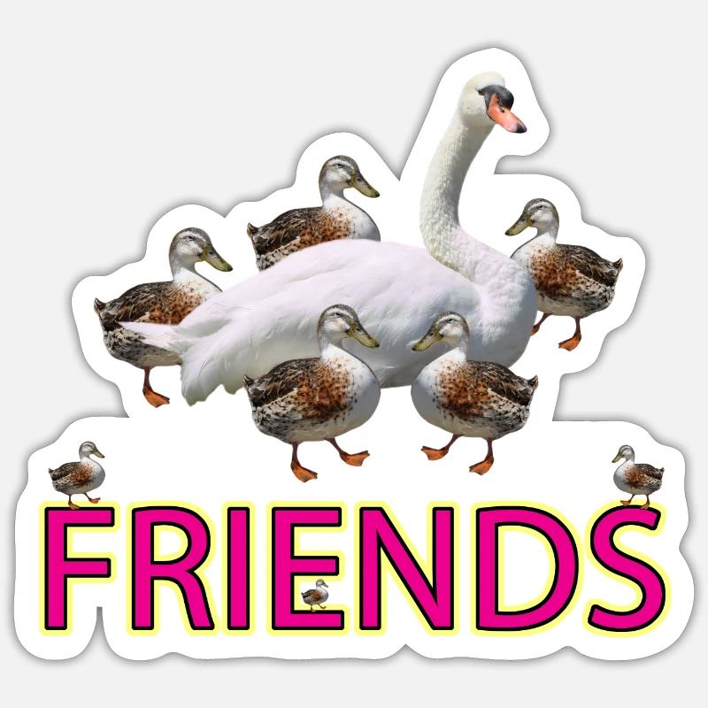 Danse du cygne - Sticker taille S (10 x 10 cm) - blanc mat
