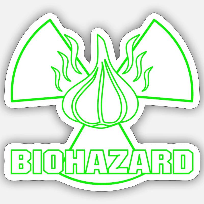GARLIC BIOHAZARD - Sticker size S (10 x 10 cm) - white matte