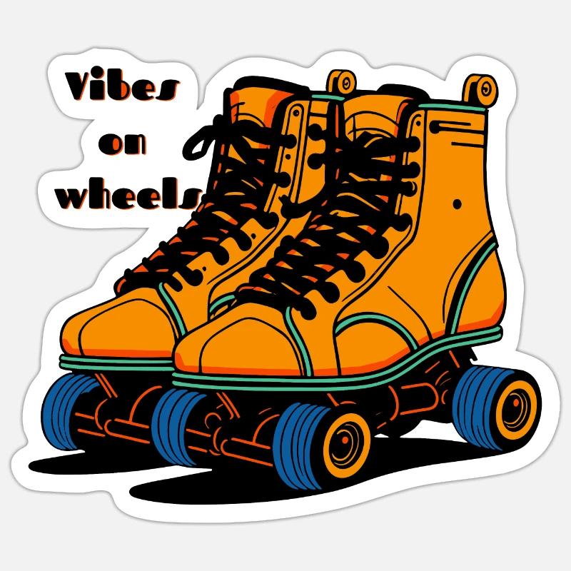 vibes on wheels - Sticker size S (10 x 10 cm) - white matte