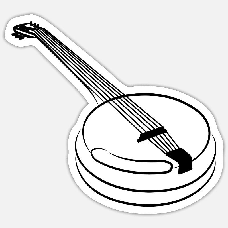 Banjo - Sticker taille S (10 x 10 cm) - blanc mat
