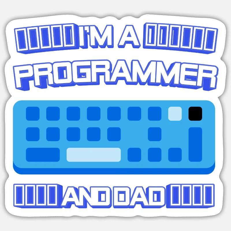 I'm A Programmer And Dad 3D Keyboard Sticker Größe S (10 x 10 cm)