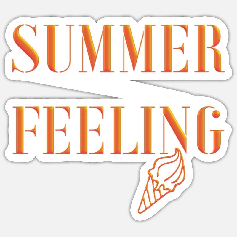 SUMMER FEELING mit Eis Sticker Größe S (10 x 10 cm)