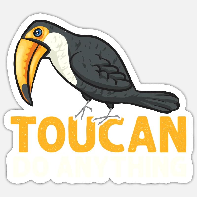 Toucan Bird Rainforest - Sticker taille S (10 x 10 cm) - blanc mat
