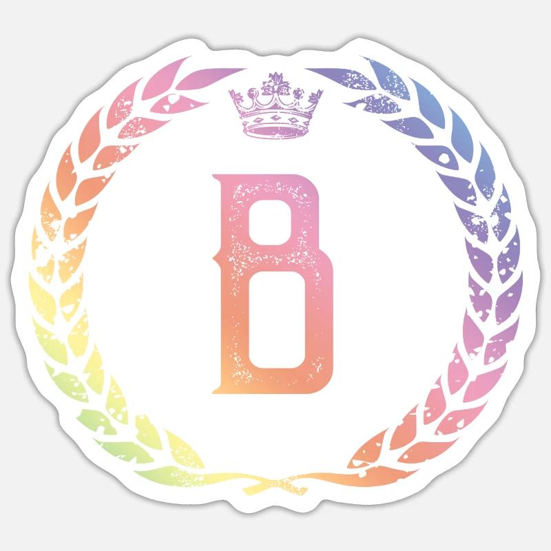 Couronne de lettres B - Sticker taille S (10 x 10 cm) - blanc mat