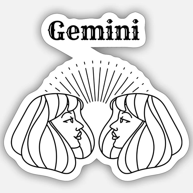 Gémeaux - Sticker taille S (10 x 10 cm) - blanc mat