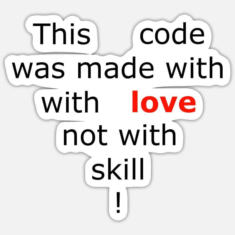 Code made with love Sticker Größe S (10 x 10 cm)
