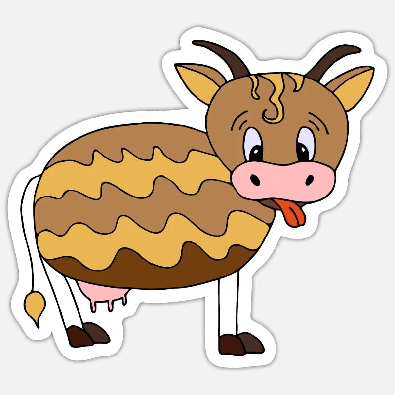 Kuh - Sticker Größe S (10 x 10 cm) - Mattweiß