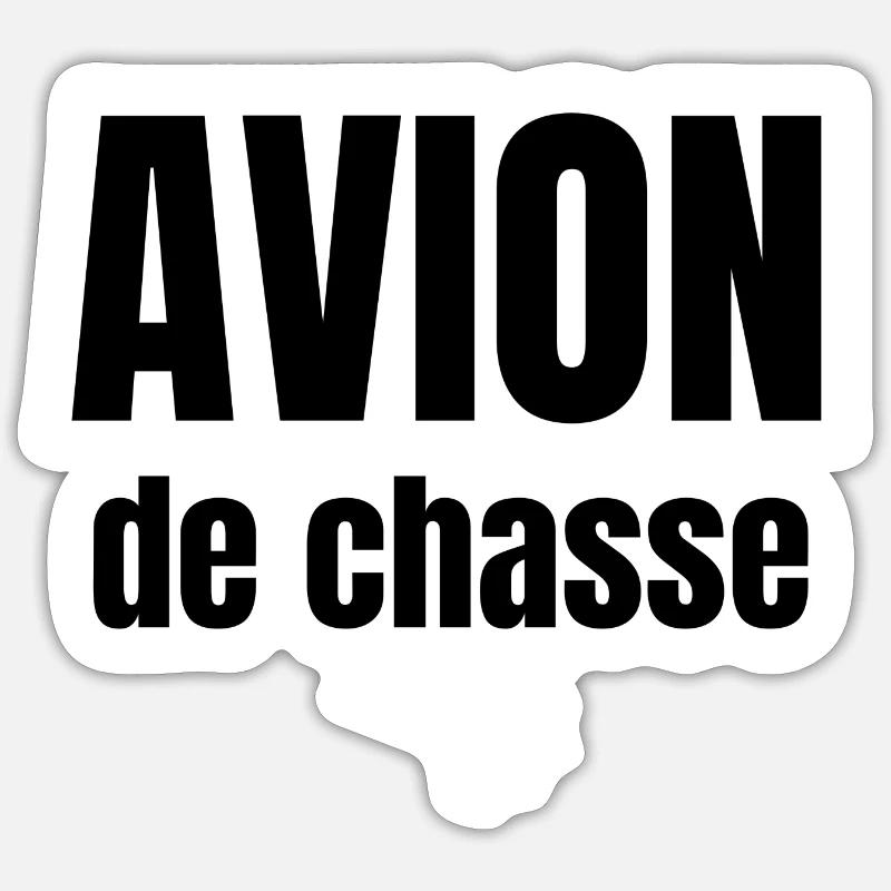 avion de chasse Sticker taille S (10 x 10 cm)