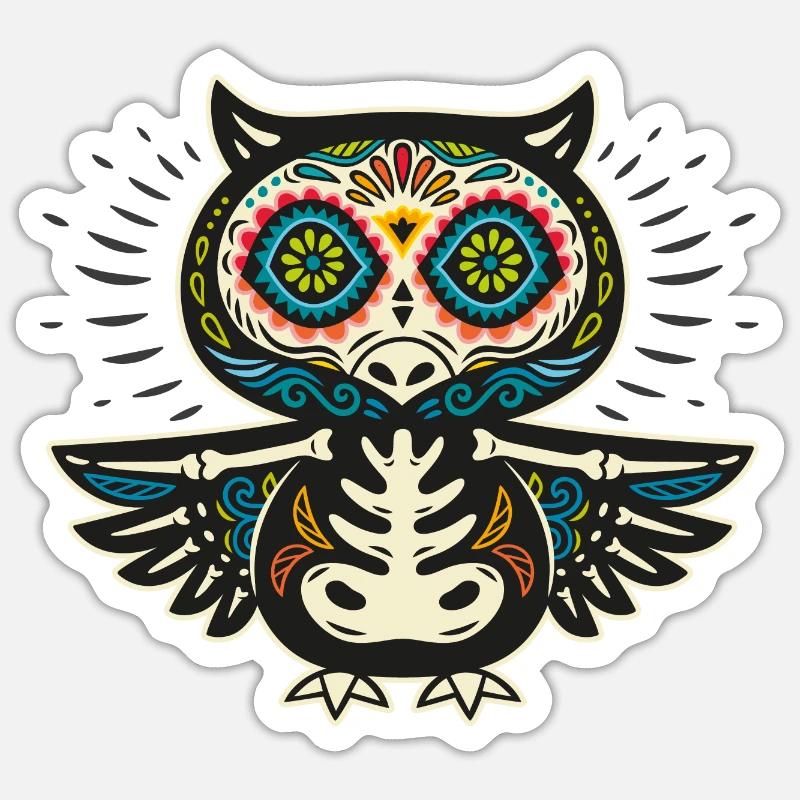 Eule - Sticker Größe S (10 x 10 cm) - Mattweiß