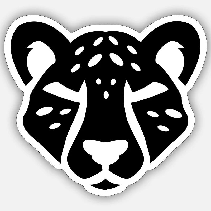Stark wie ein Leopard - Sticker Größe S (10 x 10 cm) - Mattweiß