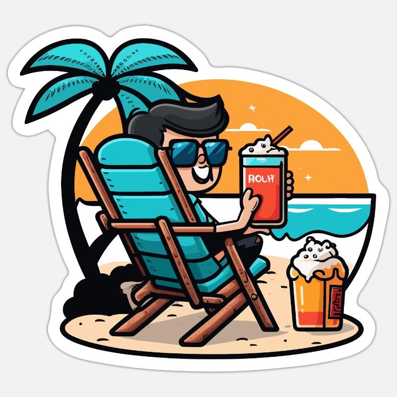 Beachside Relaxation Sticker size S (10 x 10 cm)