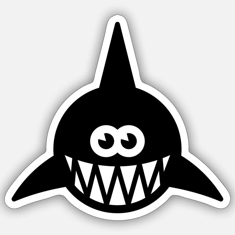 Fish Showing Teeth (Shark, Predator, Carnivore 1C) Sticker size S (10 x 10 cm)