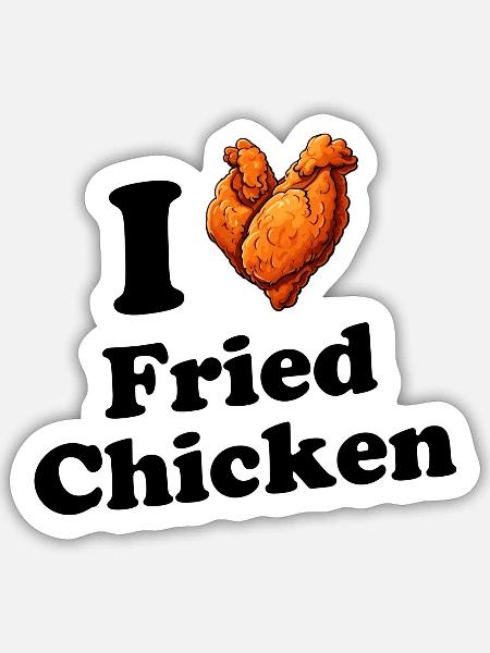 Ich liebe Brathähnchen - Sticker Größe S (10 x 10 cm) - Mattweiß