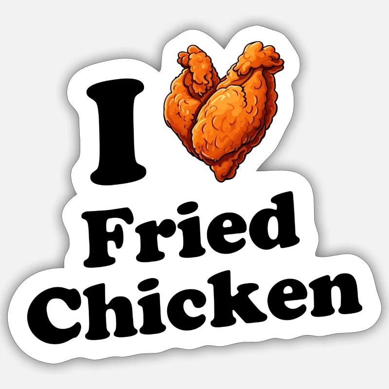 Ich liebe Brathähnchen Sticker Größe S (10 x 10 cm)