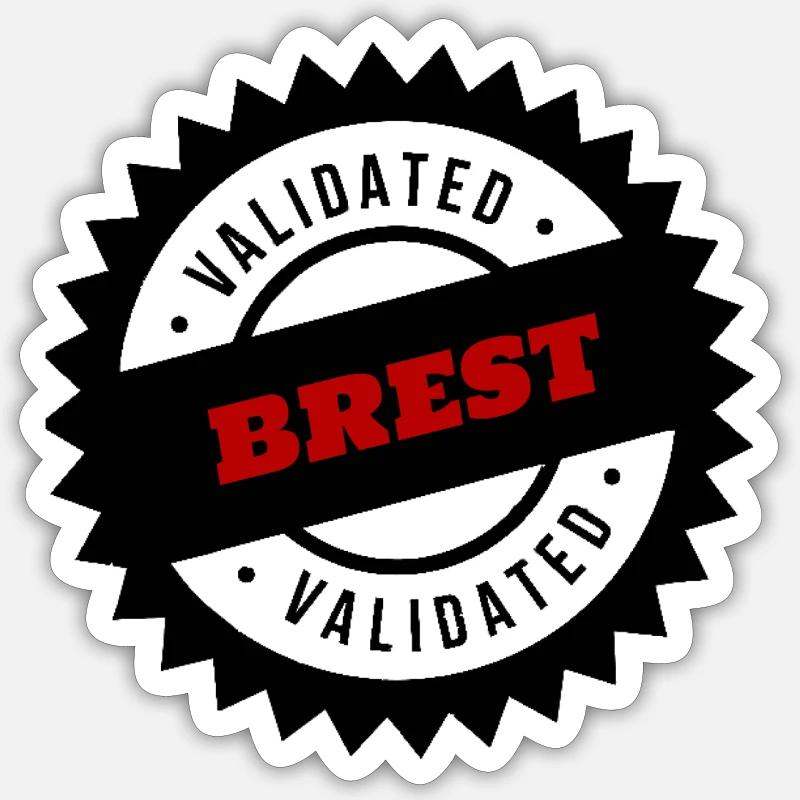 BREST VALIDIEREN - Sticker Größe S (10 x 10 cm) - Mattweiß