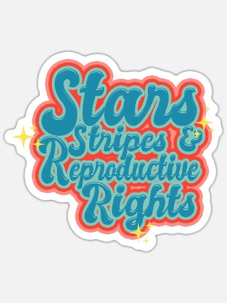 Sterne Streifen und Reproduktionsrechte - Sticker Größe S (10 x 10 cm) - Mattweiß
