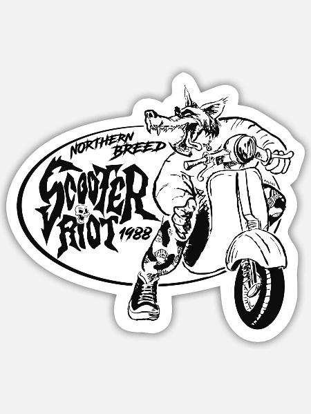 H© SCOOTER RIOT 88 - Sticker Größe S (10 x 10 cm) - Mattweiß